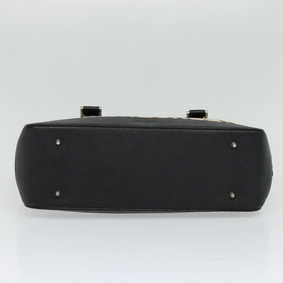 BURBERRY Nova Check Hand Bag Canvas Beige Black Auth - Picture 2 of 16